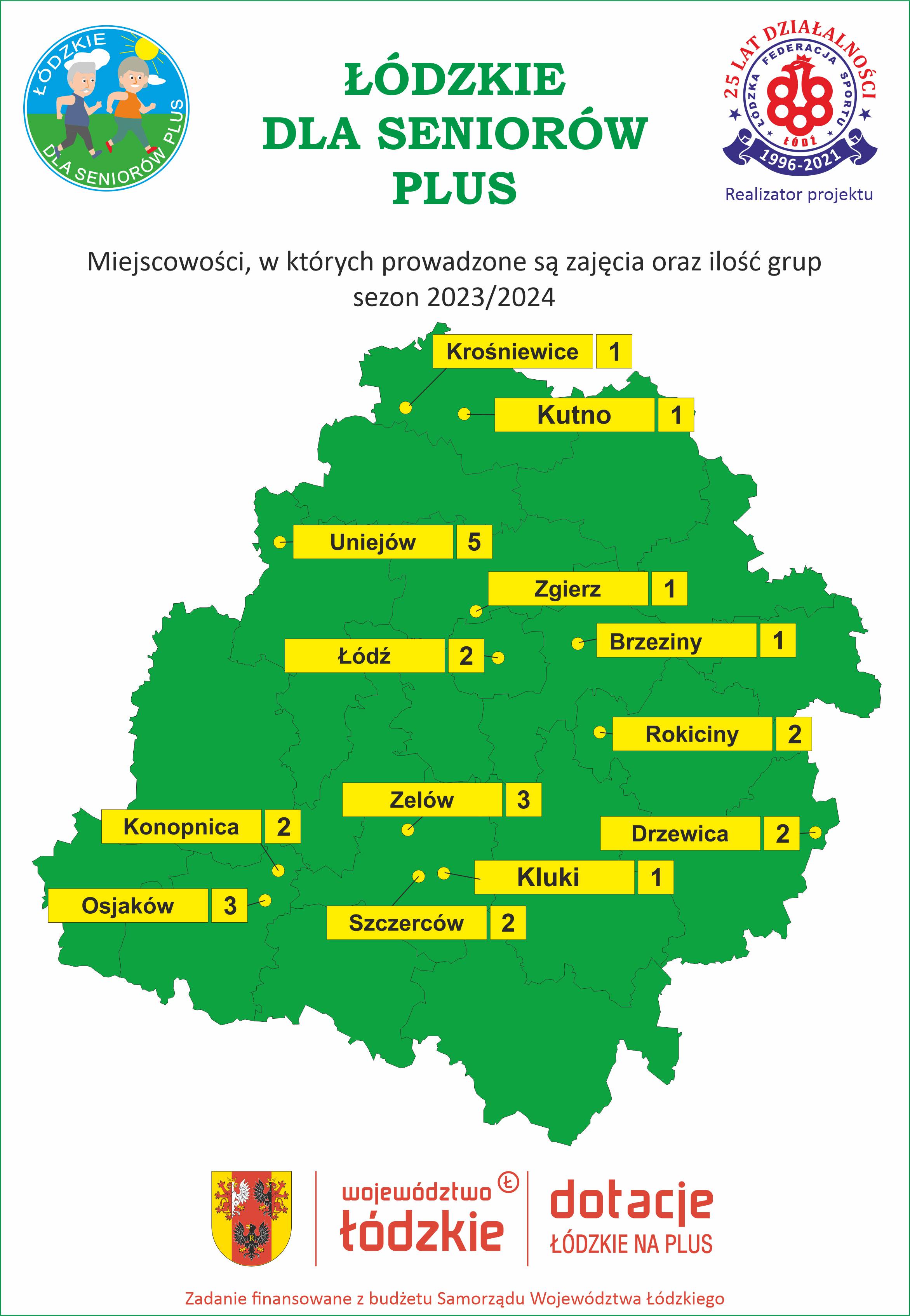 Mapa Łódzkie dla Seniorów Plus 2023-2024